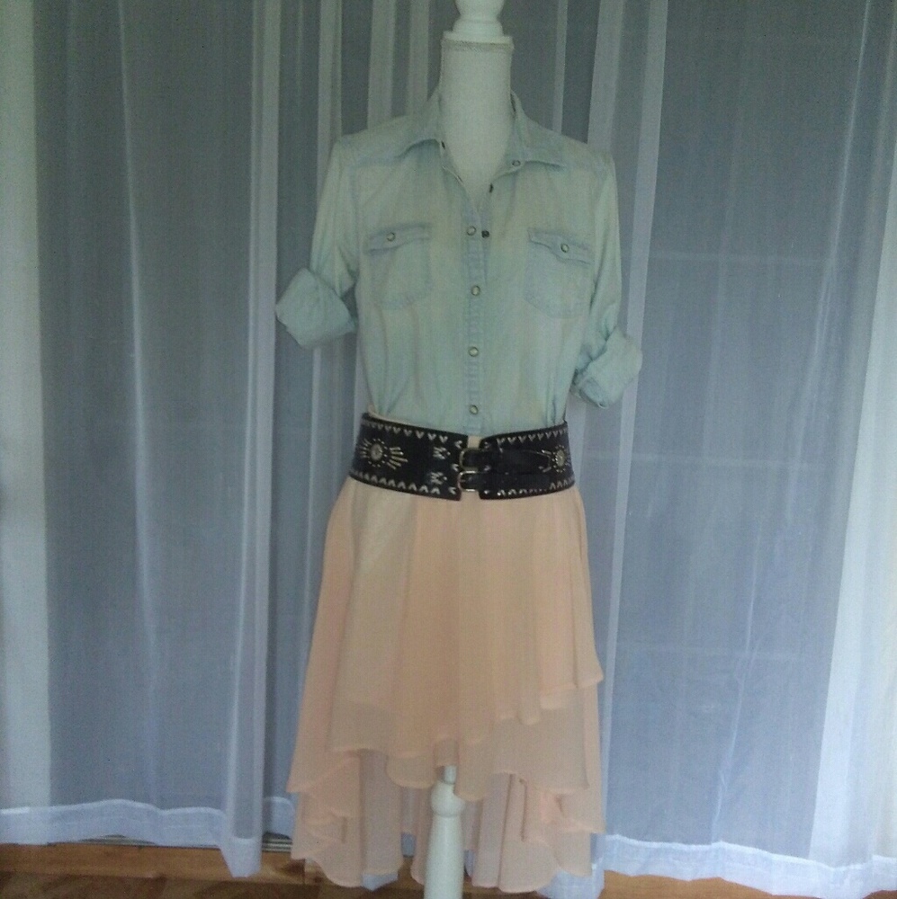 Pink High Low Skirt
